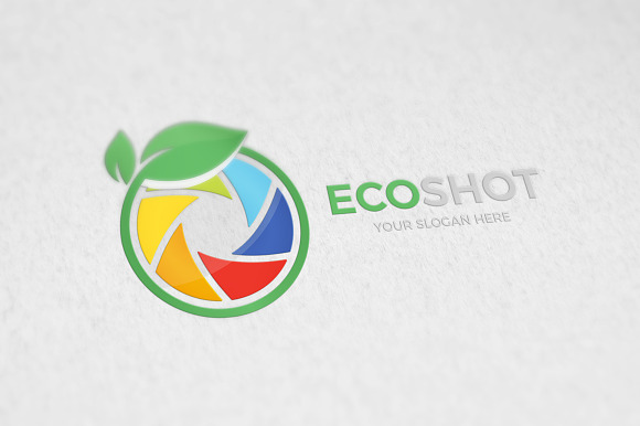 Vector of a camera shutter and leaf logo combination. Photography and eco symbol or icon. Unique photo and natural, organic logotype design template. in Logo Templates - product preview 3