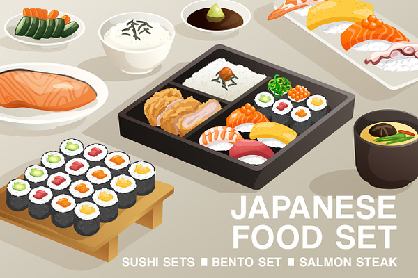 Set of Japanese Food 4