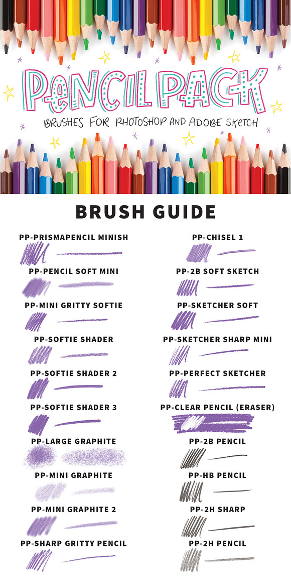 Pencil Pack PS Brushes in Photoshop Brushes - product preview 2