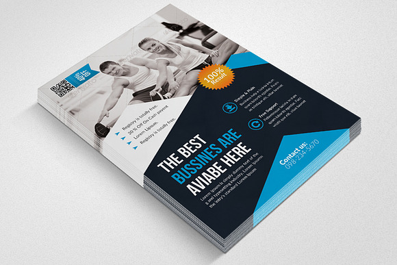 Body Fitness Gym Flyer in Flyer Templates - product preview 1