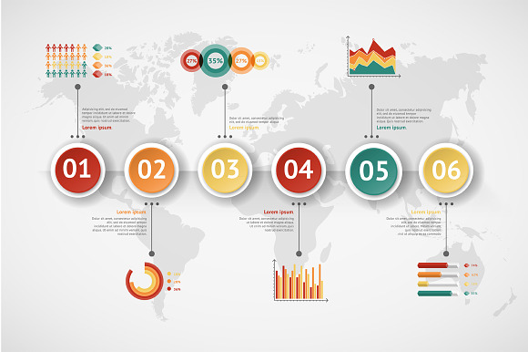 TIMELINE INFOGRAPIC SET #3 in Presentation Templates - product preview 1
