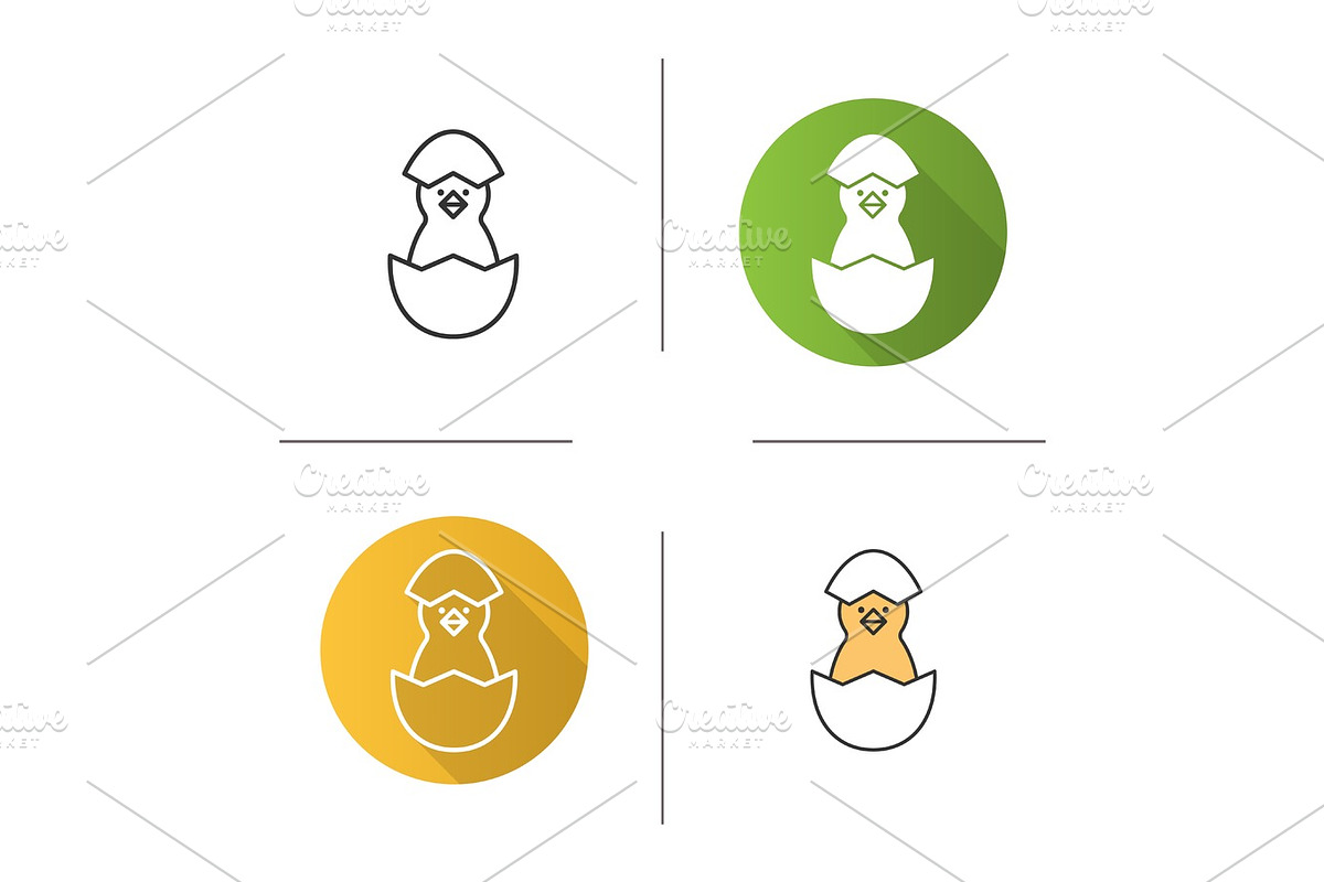 Newborn chicken icon in Graphics - product preview 8