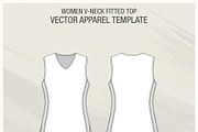 Women V-neck Fitted Top
