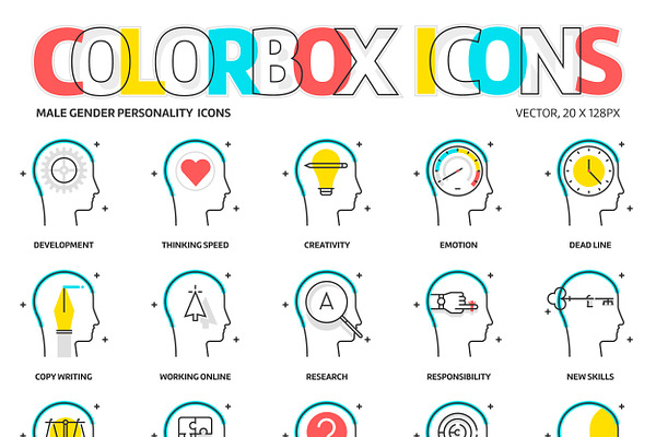 Colorbox icons, personality - male 