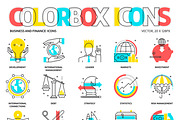 Colorbox icons, business and finance