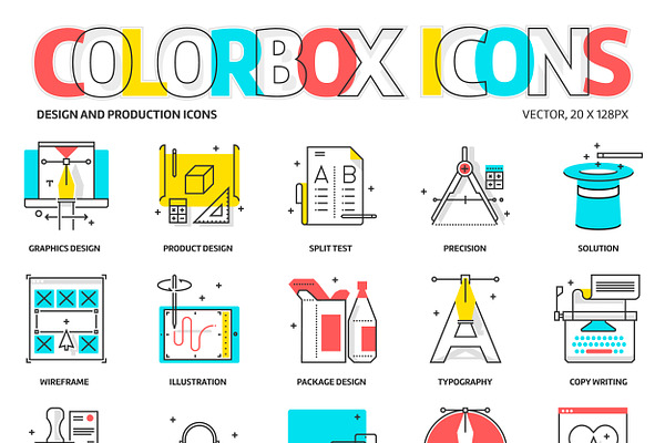 Colorbox icons, design theme
