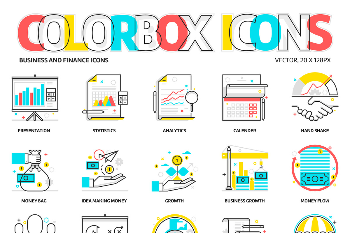 Colorbox icons, business in Graphics - product preview 8