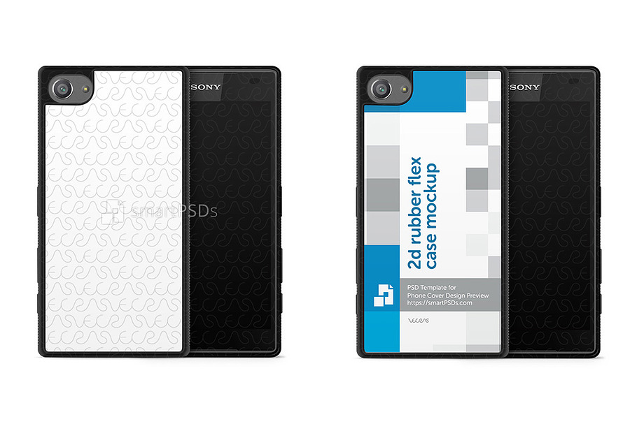 Xperia Z5 Compact 2d Rubber Case in Product Mockups - product preview 8