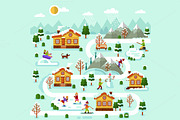 Winter Ski Resort Map