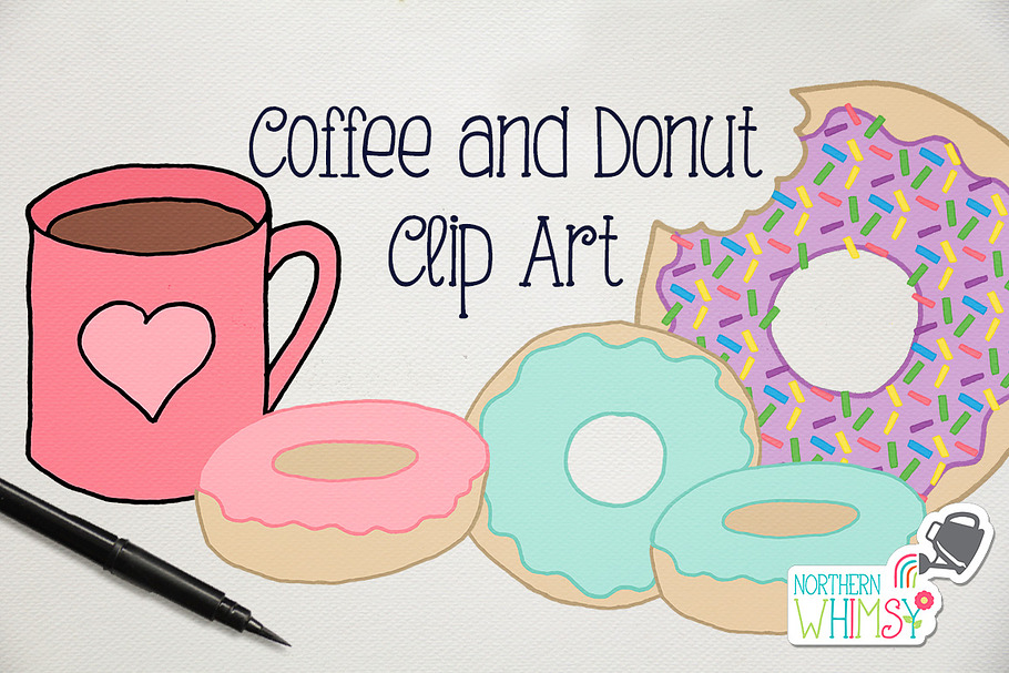 Coffee and a Donut Illustrations