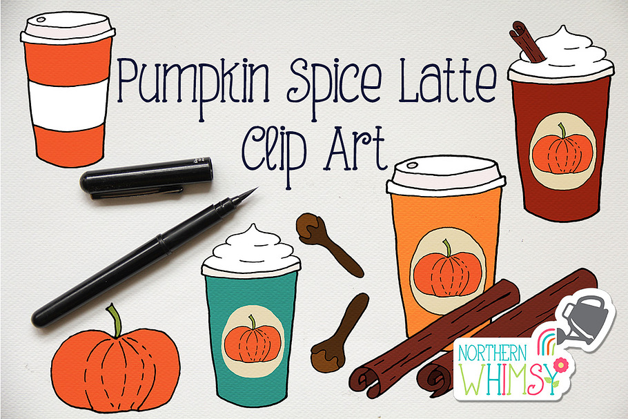 Fall Clip Art - Pumpkin Spice Latte
