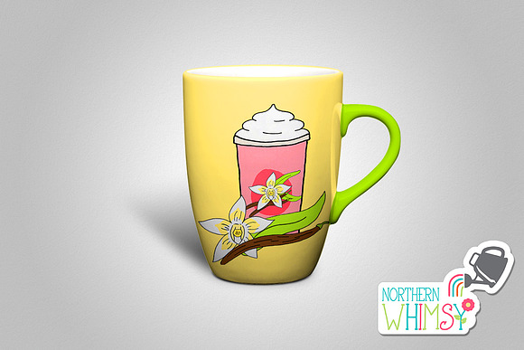 Vanilla Bean Latte - Coffee Clipart in Illustrations - product preview 2