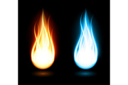 Dark background with flame