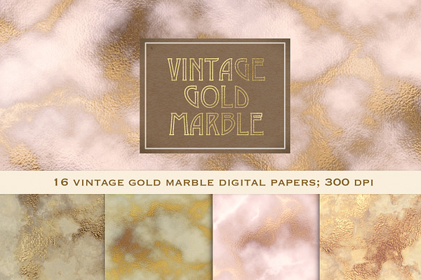 Vintage gold marble