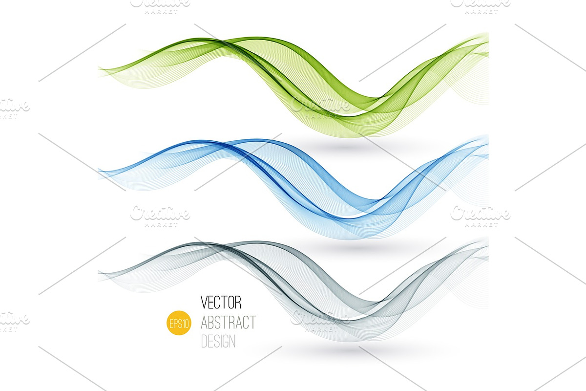 Set of abstract waves. Vector illustration  in Illustrations - product preview 8
