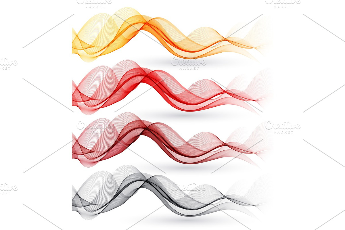 Set of abstract waves. Vector illustration  in Illustrations - product preview 8