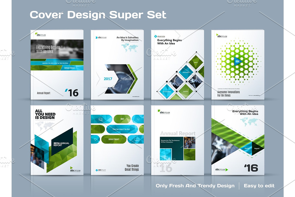 Abstract vector business template set. Brochure layout, cover mo in Illustrations - product preview 8