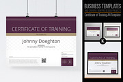 Certificate of Training A4 Template