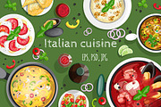 Italian cuisine. Vector collection