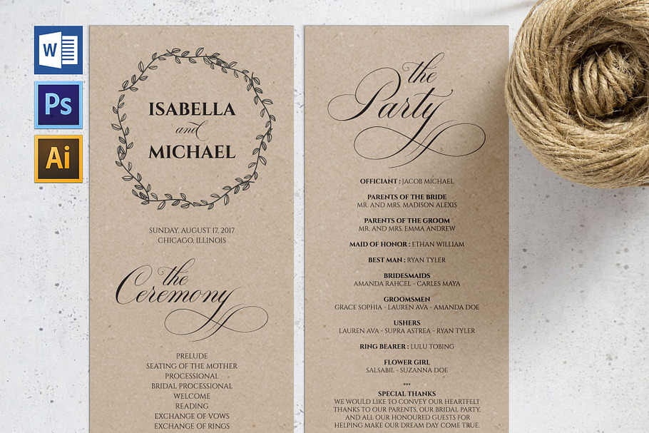 Wedding Program SHR117 in Presentation Templates - product preview 8