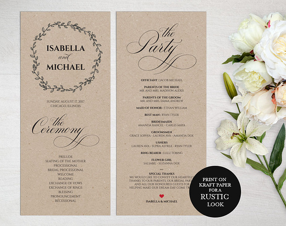 Wedding Program SHR117 in Presentation Templates - product preview 1
