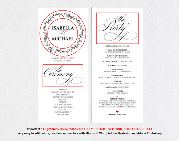 Wedding Program SHR117 in Presentation Templates - product preview 3