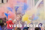 Festival of the colored smoke - slowmotion 180 fps