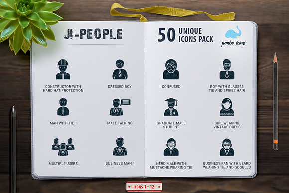 Glyph Icons People Set in Graphics - product preview 2