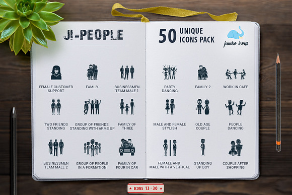 Glyph Icons People Set in Graphics - product preview 3