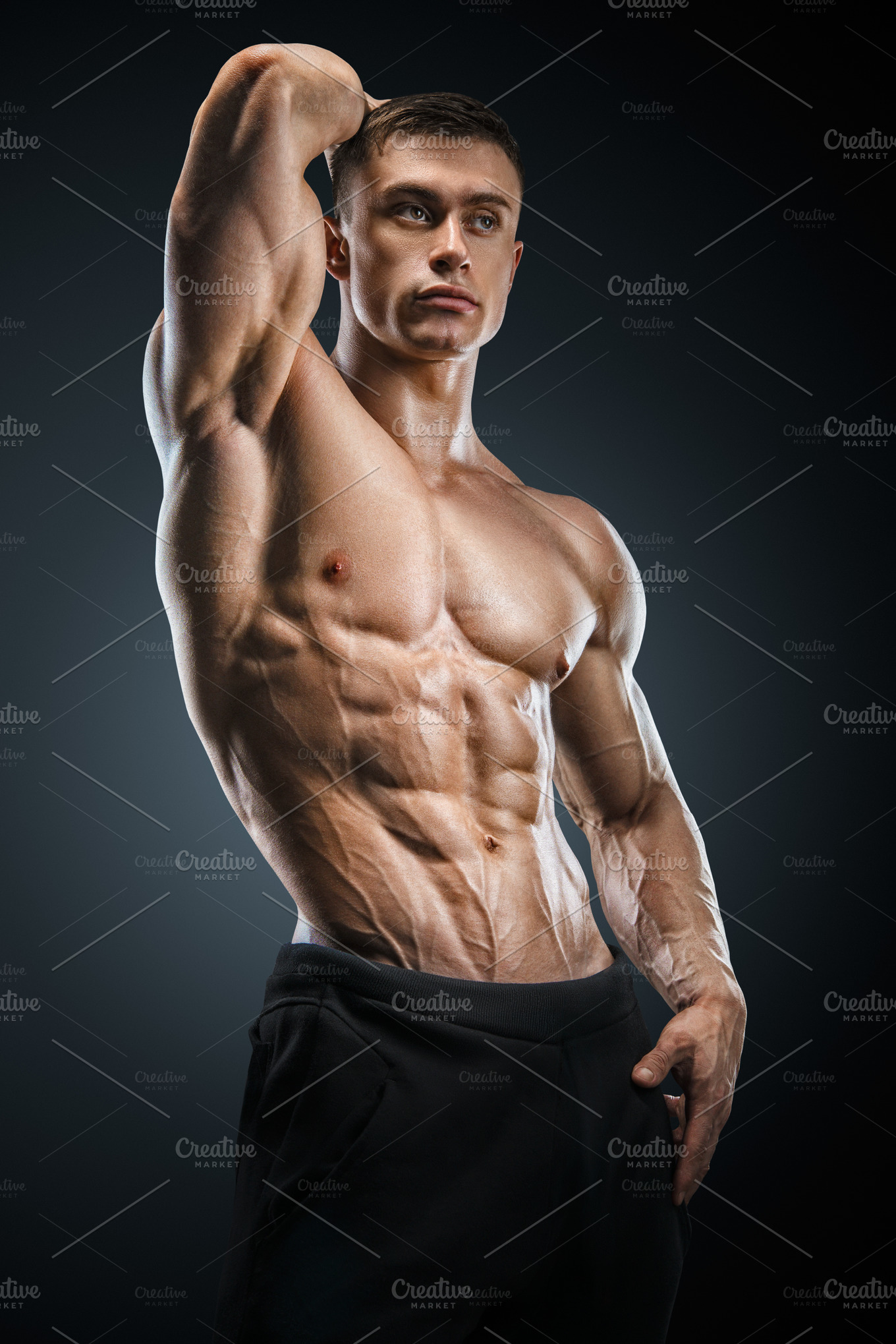 Muscular male model ⬇ Stock Photo, Image by 