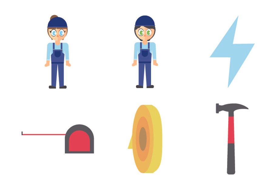 Electricians icons