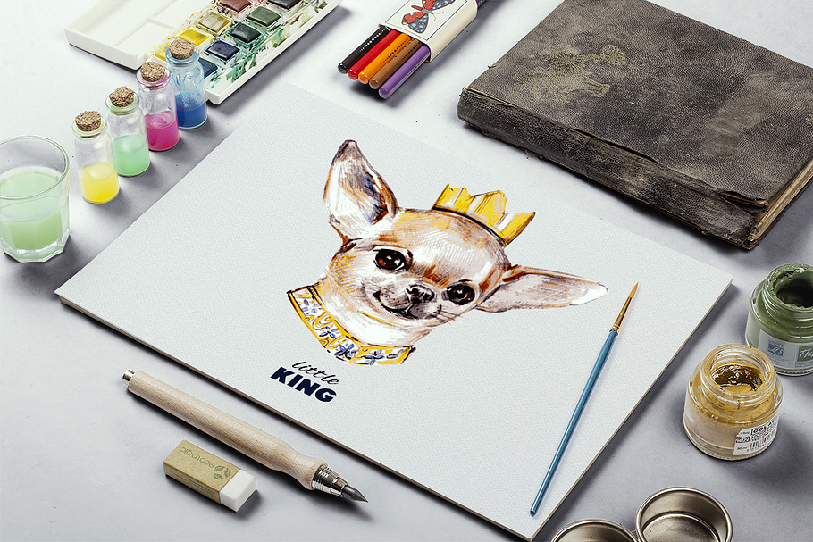 Dog hand drawn. Toy Terrier in Illustrations - product preview 8