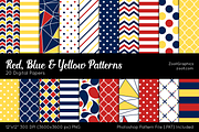 Red, Blue & Yellow Digital Papers