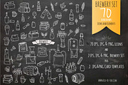 70 Brewery hand drawn elements!