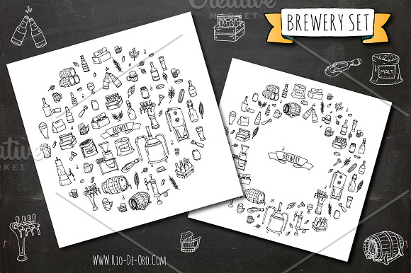 70 Brewery hand drawn elements! in Hand Drawn Icons - product preview 2