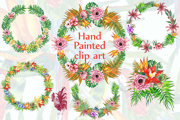 Tropic watercolor clip art in Illustrations - product preview 1