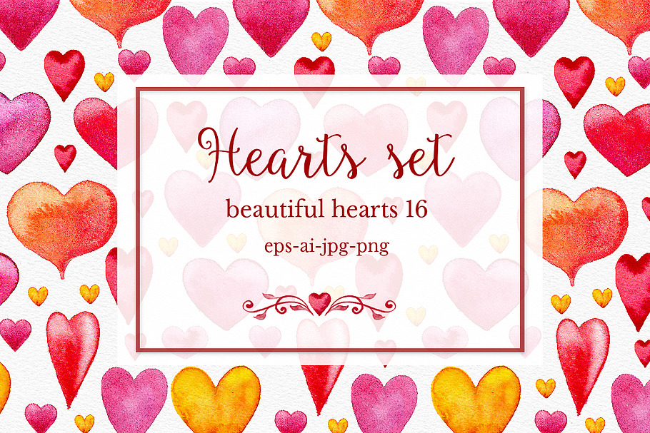 Heart set  in Illustrations - product preview 8