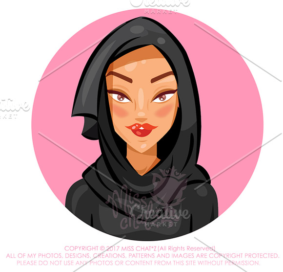 Hijab Avatars in Illustrations - product preview 1