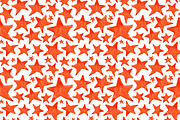 Watercolor red star seamless pattern