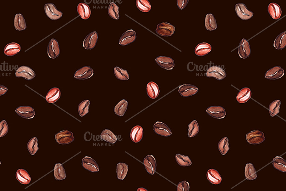 Coffee beans seamless pattern in Patterns - product preview 8