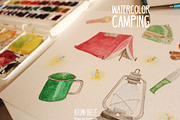 watercolor camping