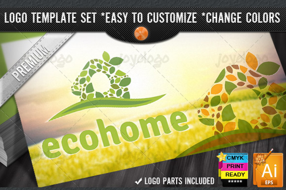 Pixel Leafs Eco Green Home Logo in Logo Templates - product preview 8