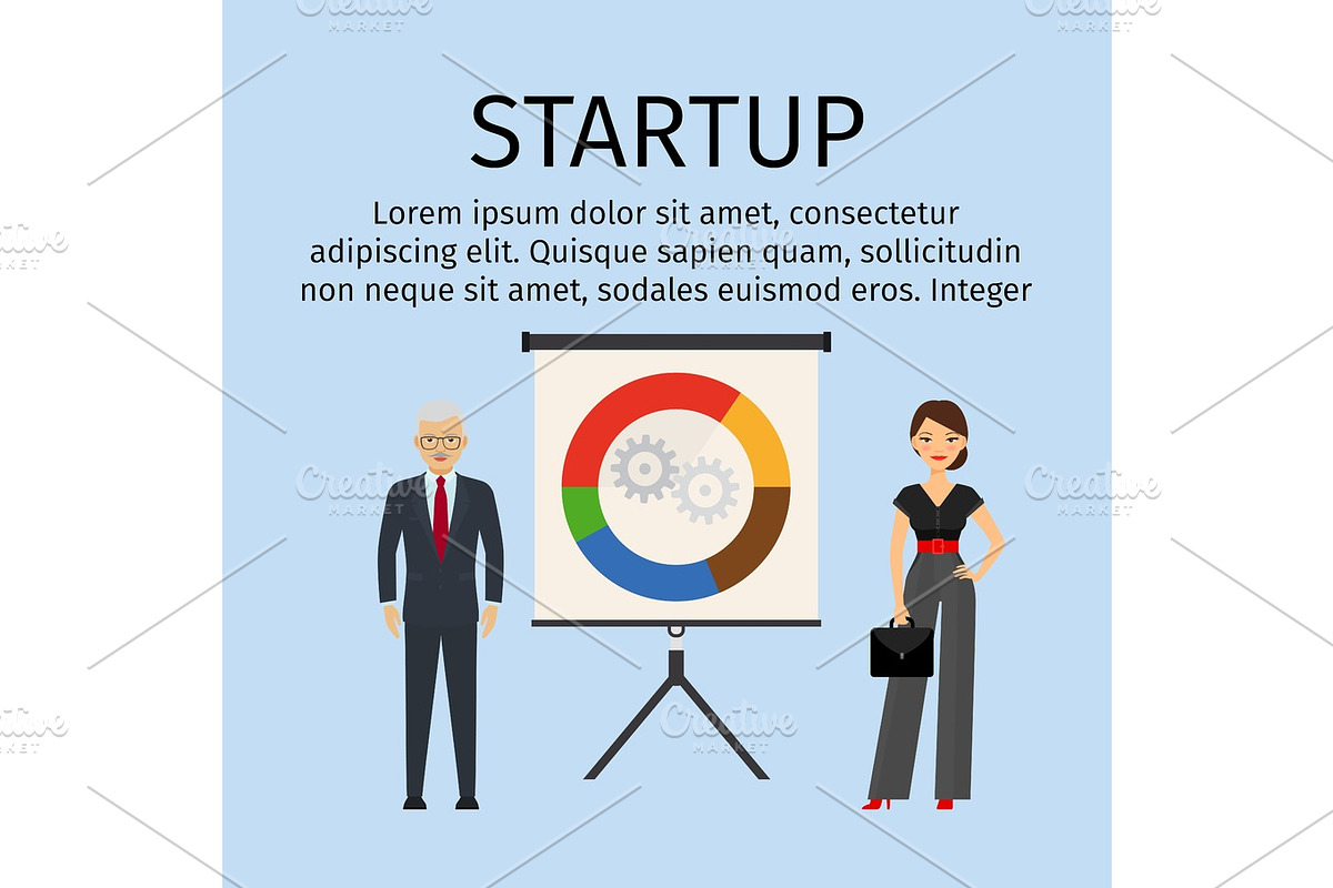 Startup infographic with business people in Illustrations - product preview 8