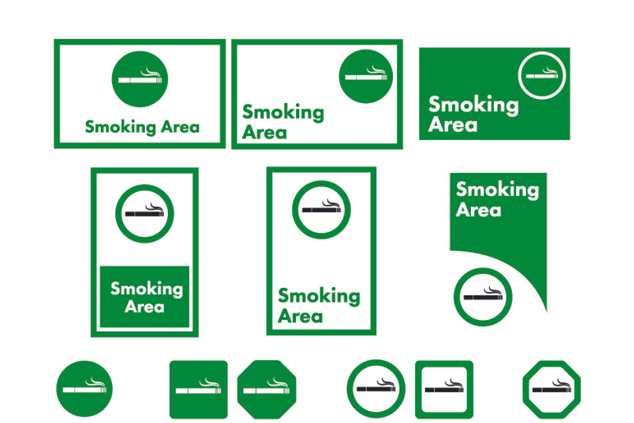 Smoking area sign icons in Graphics - product preview 8
