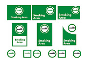 Smoking area sign icons