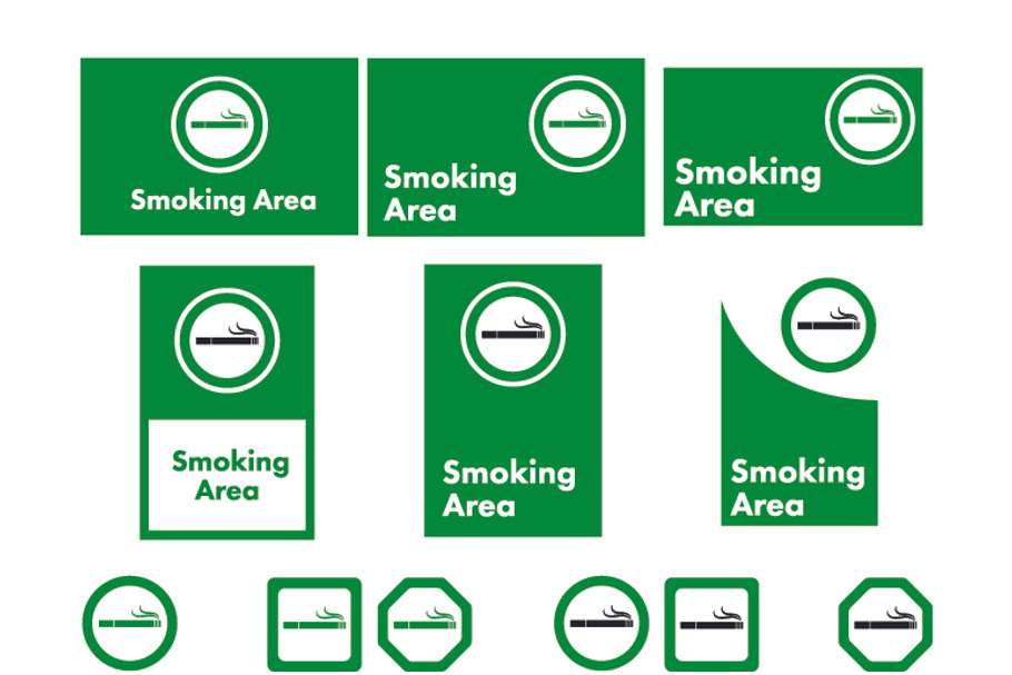 Smoking area sign icons in Graphics - product preview 8