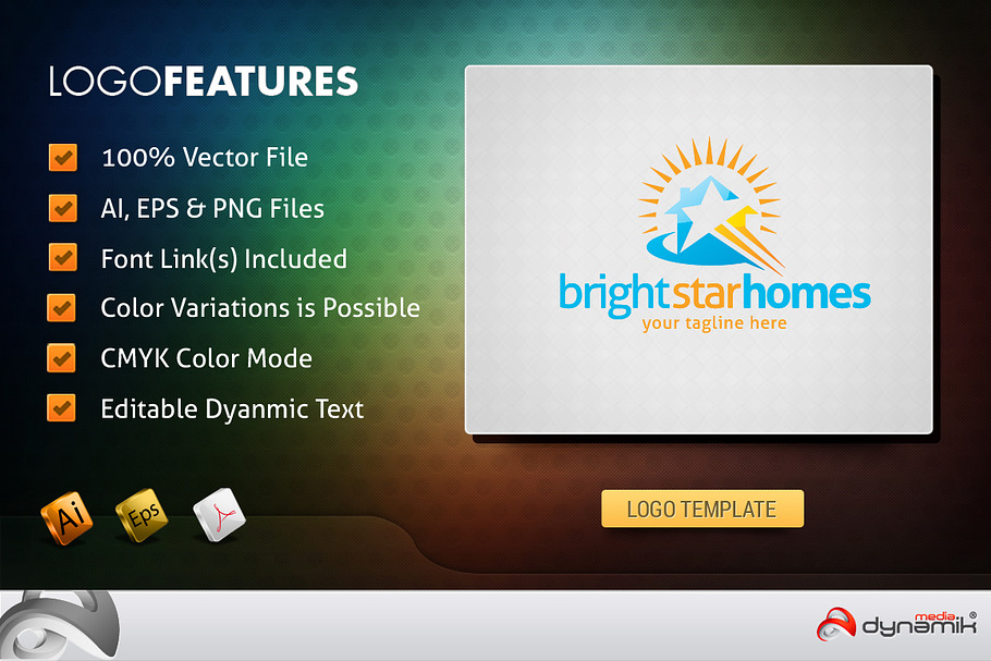 BrightHomeStar - Logo Template in Logo Templates - product preview 8