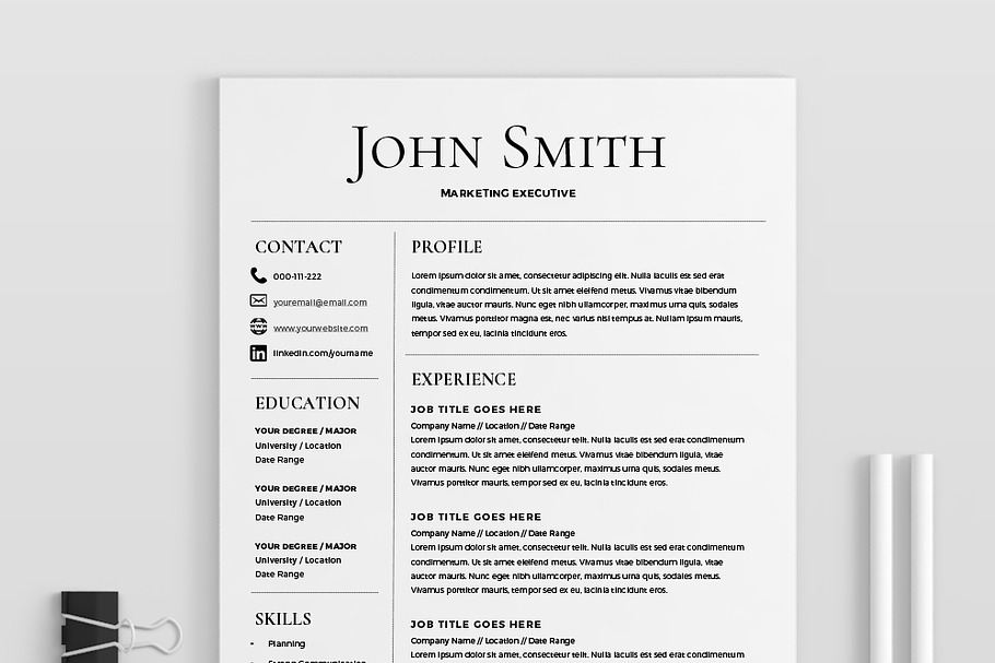 Resume Template + FREE Cover Letter in Letter Templates - product preview 8