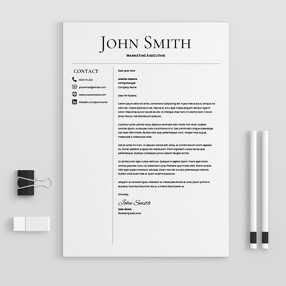 Resume Template + FREE Cover Letter in Letter Templates - product preview 2