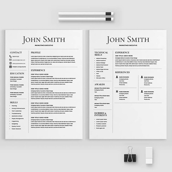 Resume Template + FREE Cover Letter in Letter Templates - product preview 3
